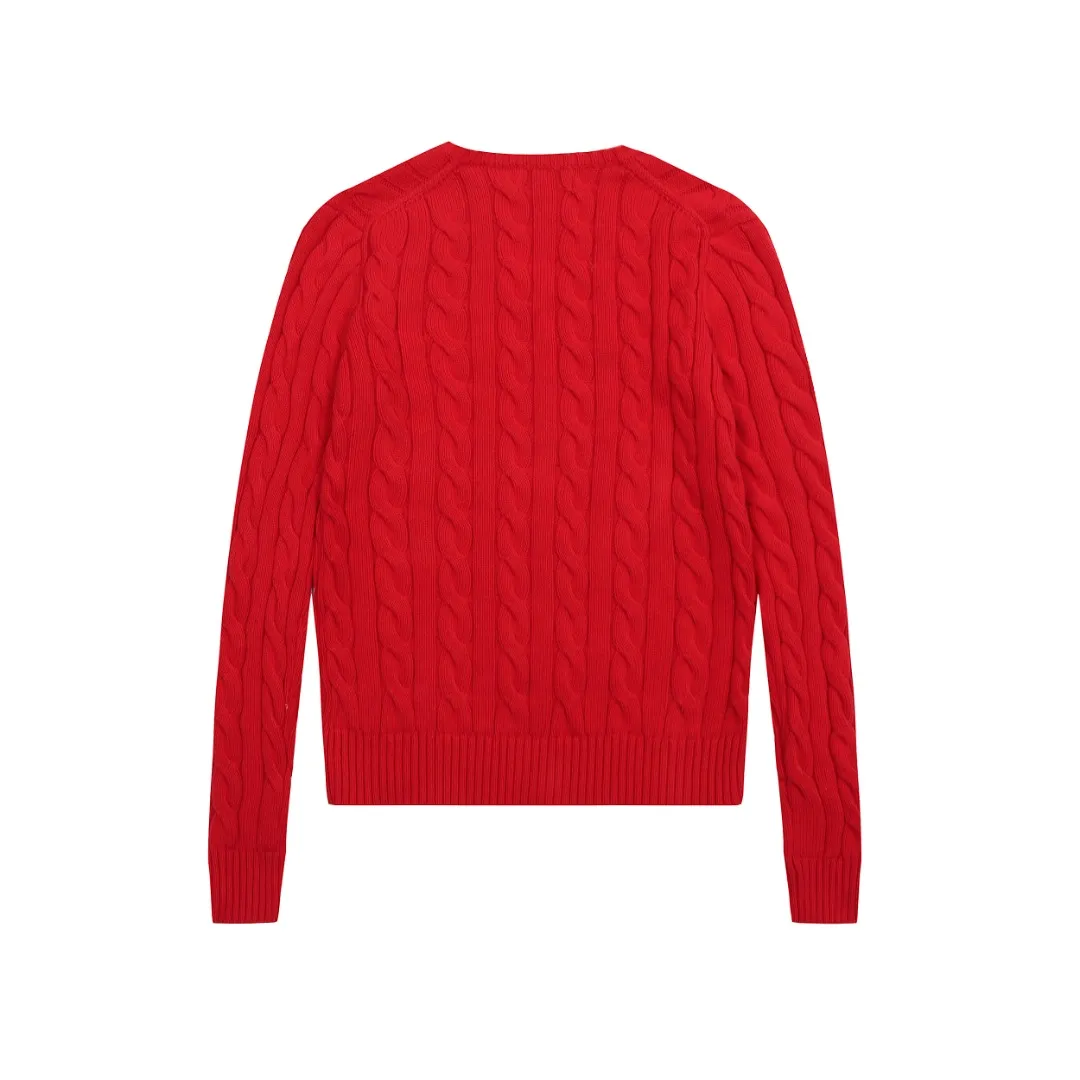 🅿️210 "Top quality" Style number: DS019# [Ralph Lauren V-neck solid color pony embroidered logo hemp flower knitted sweater] ✅Ralph Lauren Ralph Lauren goddess slim basic classic V-neck hemp flower pullover sweater ✅Main supplier platform live broadcast Wholesale entity Replacement when out of stock Not removed from shelves ✅ZP quality 1:1 version Scan the code to enter the GF website Counter quality ✅Detailed quality The only one in Guangzhou Imported quality cotton yarn, focusing on high-end, cost-effective, good quality, needless to say, ✅ simple and easy to match, a must-have item for ootd, good-looking clothes are never picky, a must-have in the goddess' wardrobe, recommended. Size: S-L Color: Black, off-white, gray, navy blue, khaki, pink, light blue, rose red, brown, Chinese red